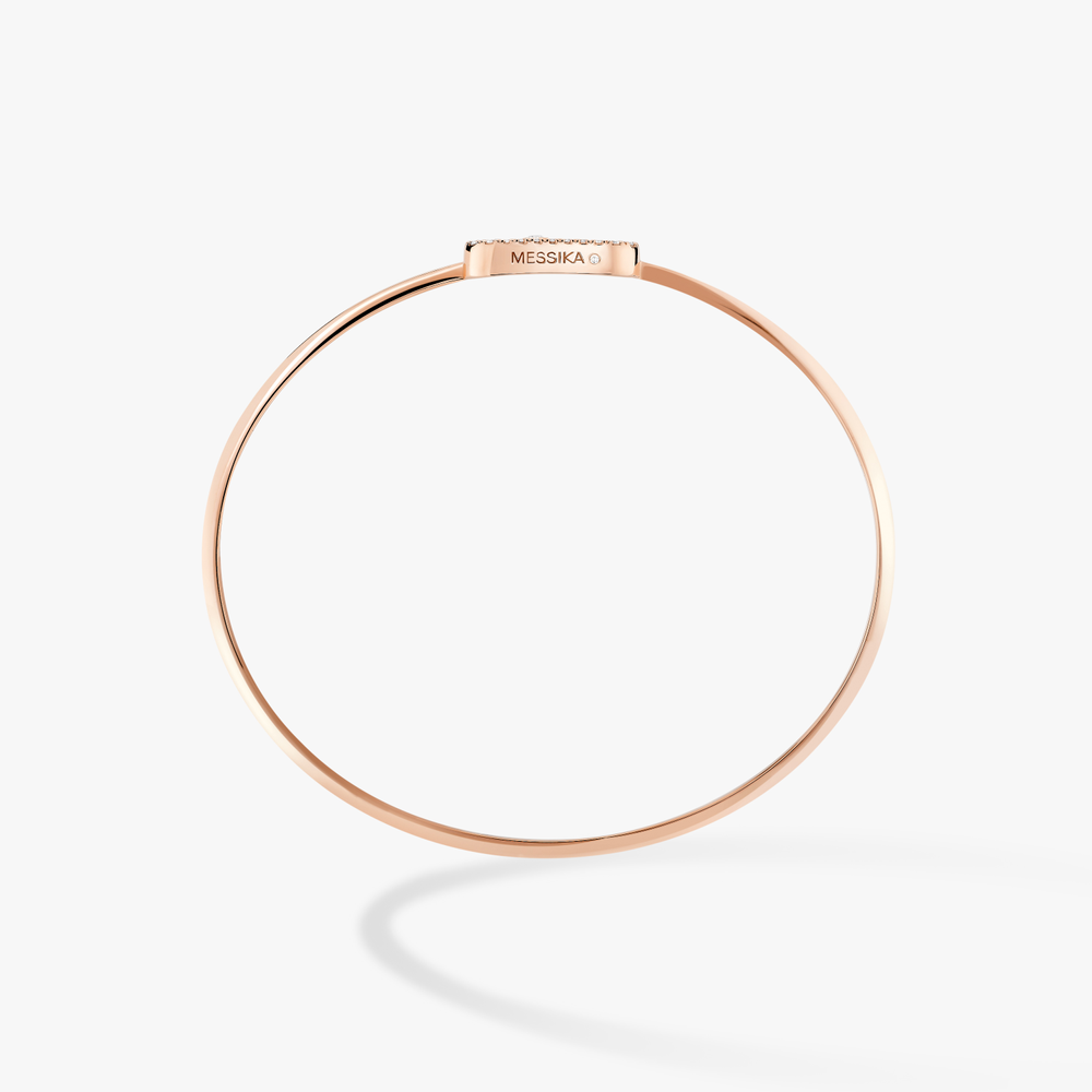 Pink Gold Diamond Bracelet Move Uno Pavé Flex Bangle