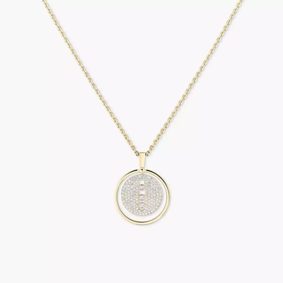 Lucky Move MM Pavé Collier Diamant Or Jaune