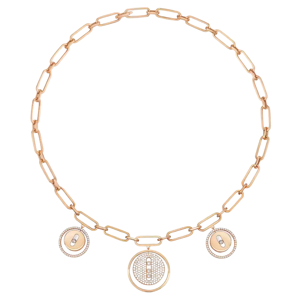 Choker Lucky Move Charms Collier Diamant Or Rose
