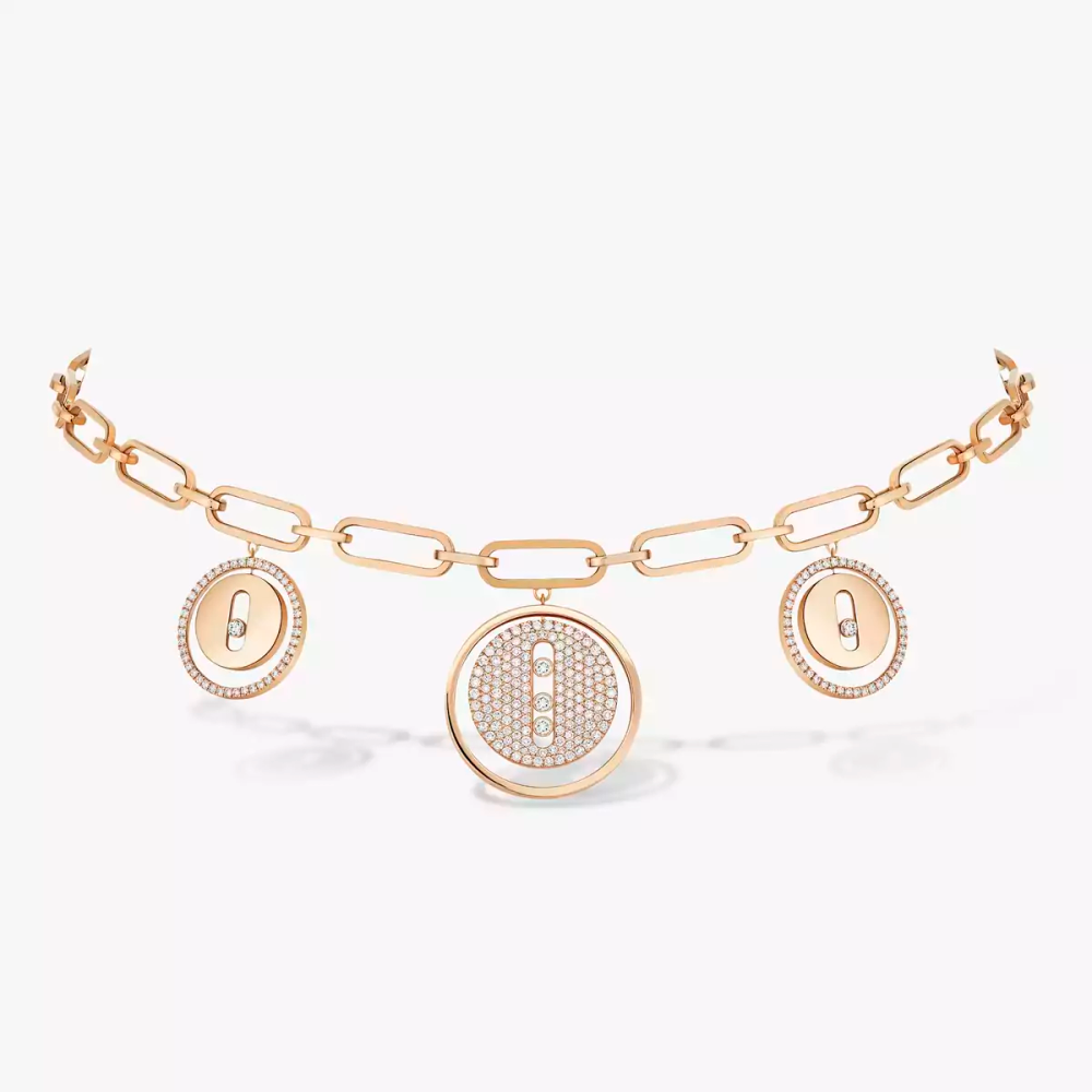 Choker Lucky Move Charms Collier Diamant Or Rose
