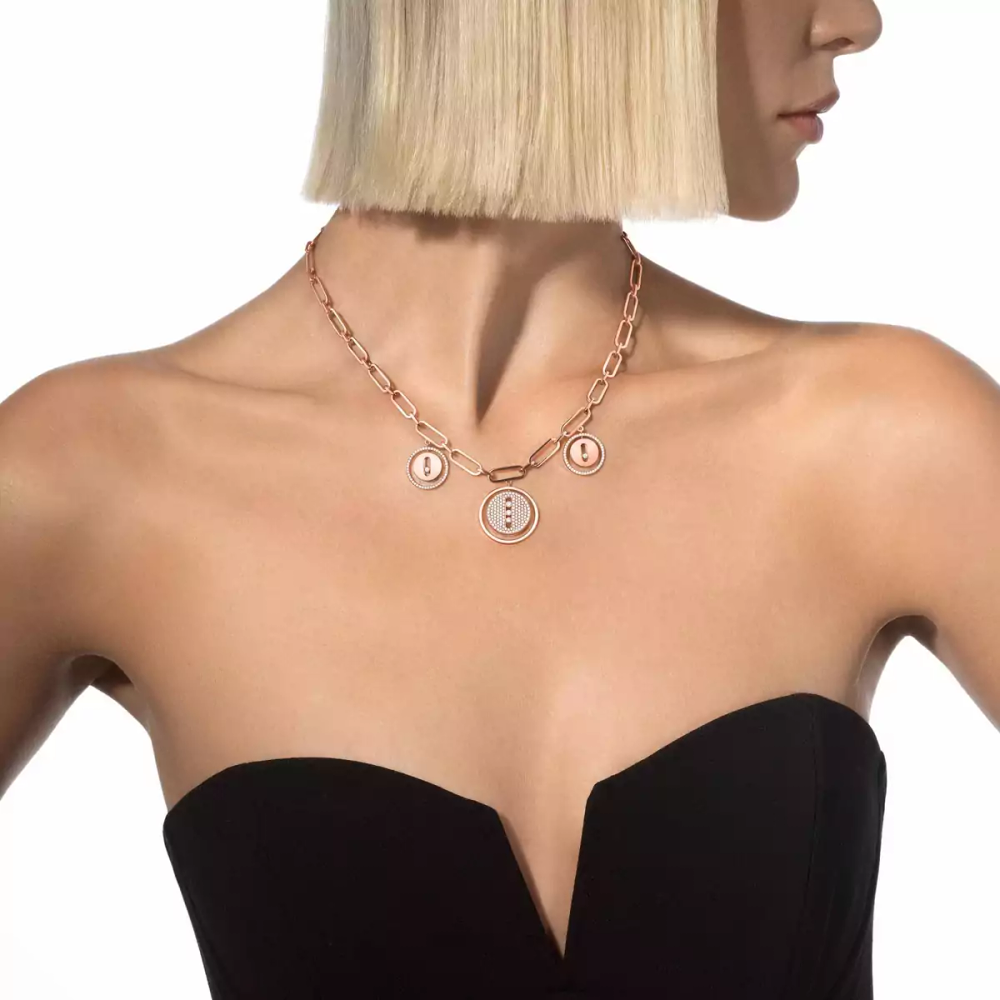 Choker Lucky Move Charms Collier Diamant Or Rose