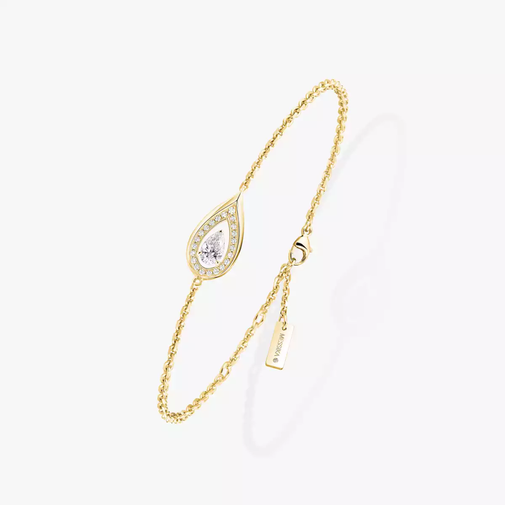 Bracelet Fiery 0,10ct Bracelet Diamant Or Jaune