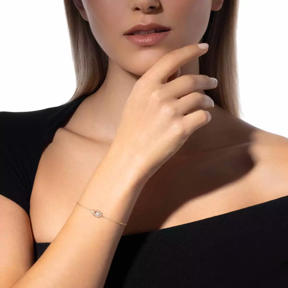 Bracelet Fiery 0,10ct Bracelet Diamant Or Jaune