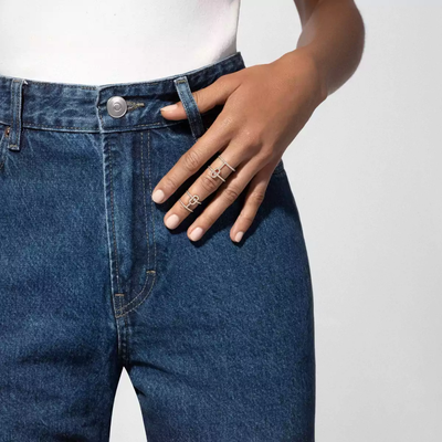 Move Uno Double Pink Gold Diamond Ring