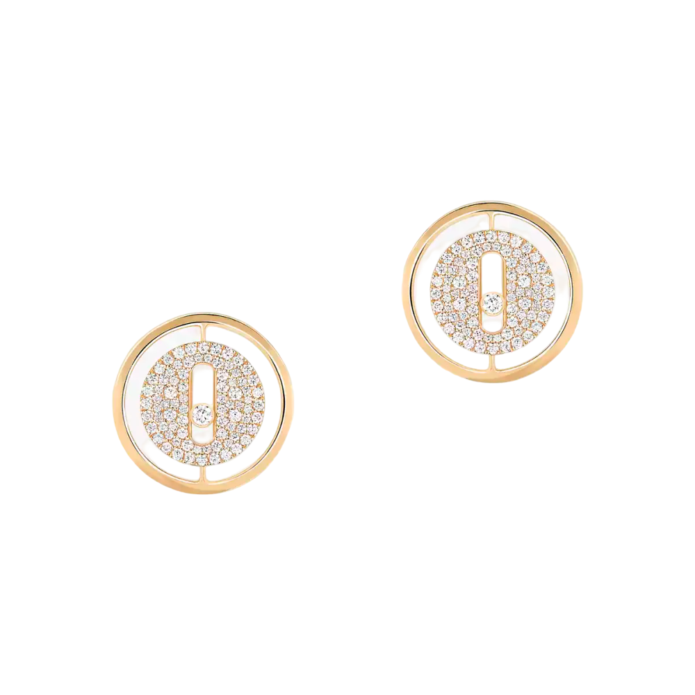 Puces Pavées Lucky Move Boucles d'oreilles Diamant Or Jaune