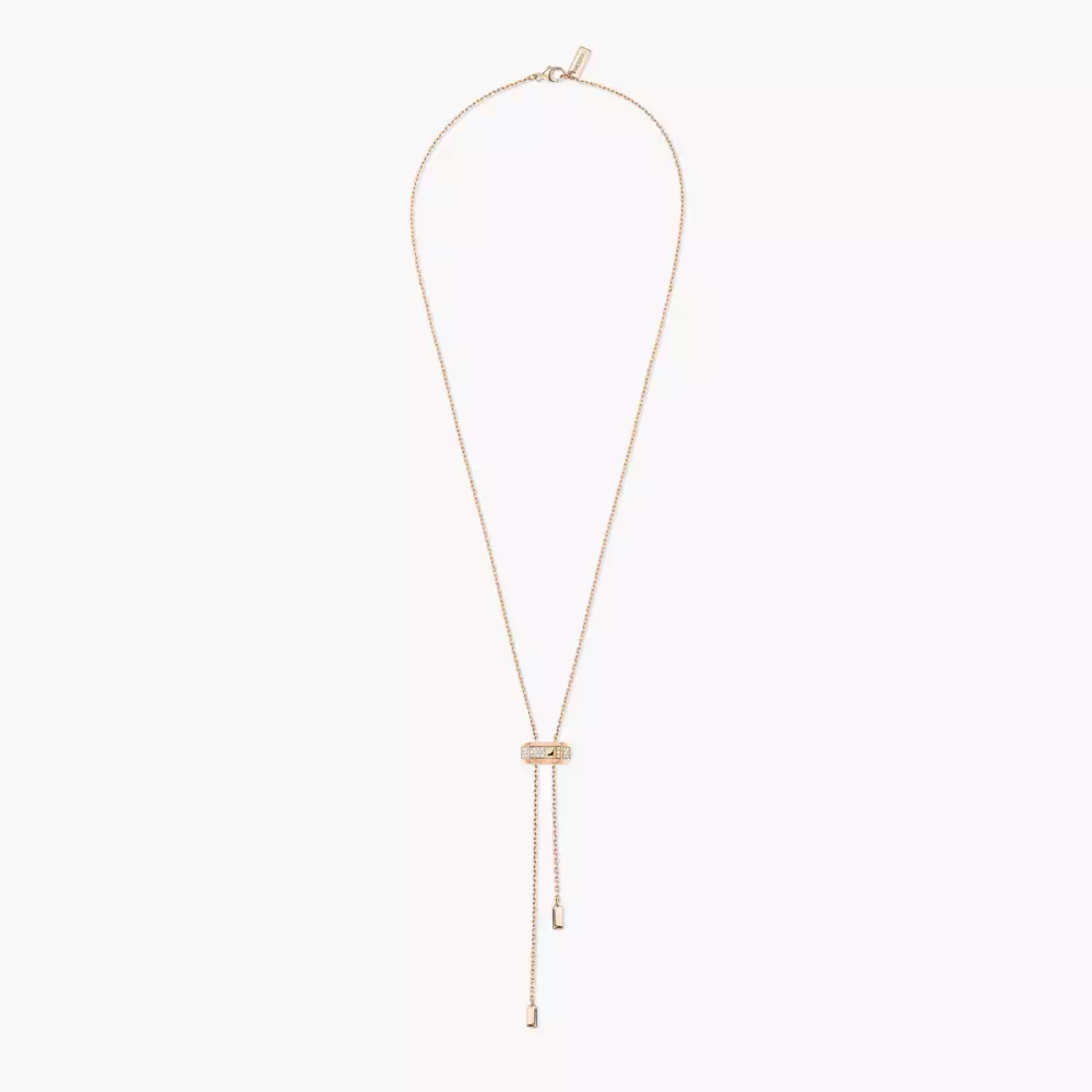Collier cravate Moderniste Collier Diamant Or Rose