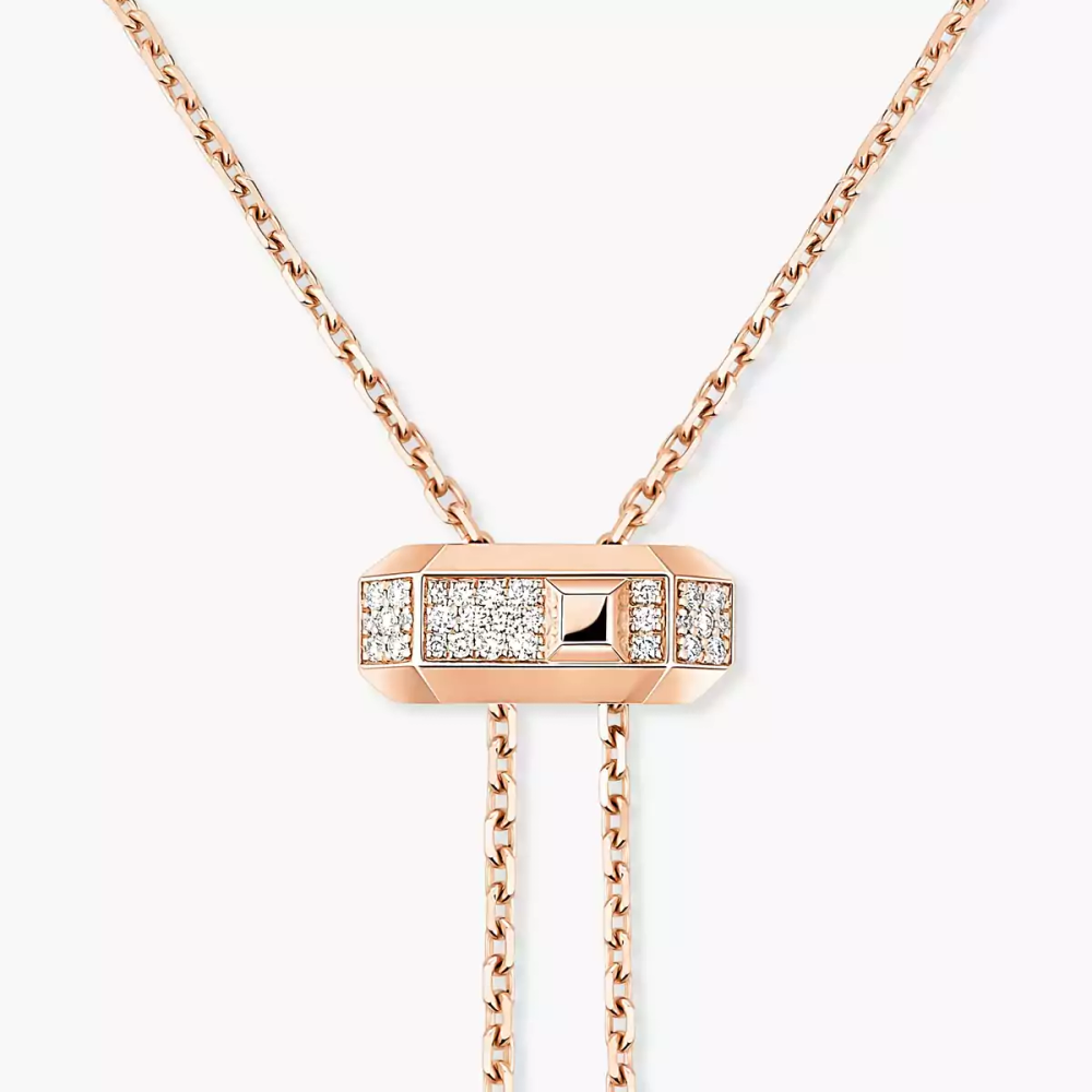 Collier cravate Moderniste Collier Diamant Or Rose