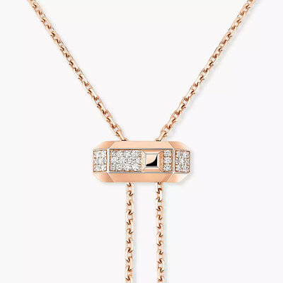 Collier cravate Moderniste Collier Diamant Or Rose