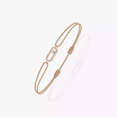 Cordon Move Uno Beige Bracelet Diamant Or Rose
