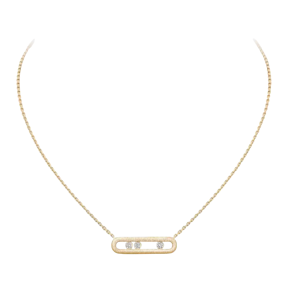 Move Classique Ciselé Collier Diamant Or Jaune