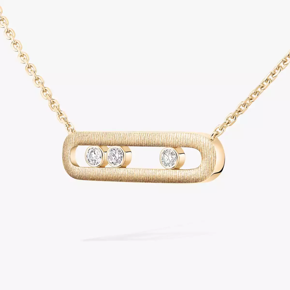 Move Classique Ciselé Collier Diamant Or Jaune