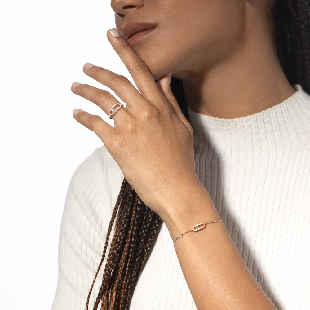 Move Uno Bracelet Pink Gold Diamond Bracelet