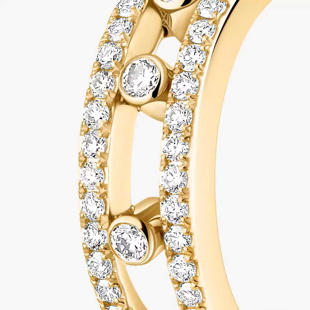 Move Pavé Hoop Yellow Gold Diamond Earrings