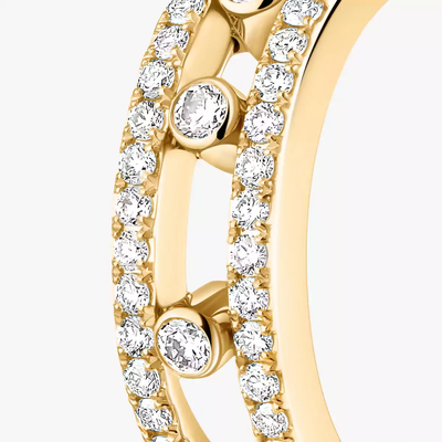 Move Pavé Hoop Yellow Gold Diamond Earrings