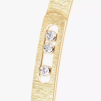 Bangle Move Noa Ciselé Grandes Tailles Bracelet Diamant Or Jaune