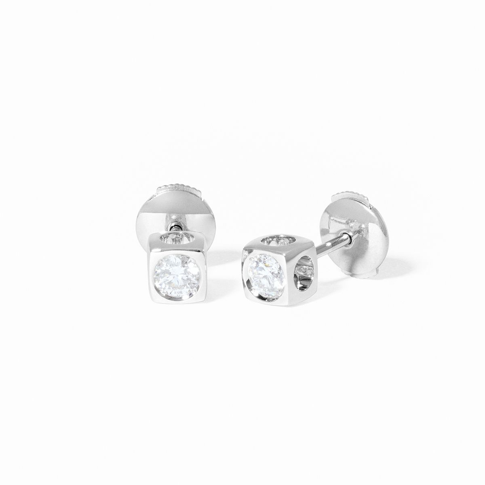 Puces D'oreilles Le Cube Diamant Grand Modèle