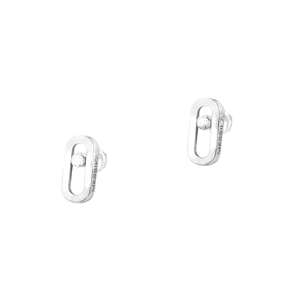 Gold Move Uno Stud Earrings White Gold Diamond Earrings
