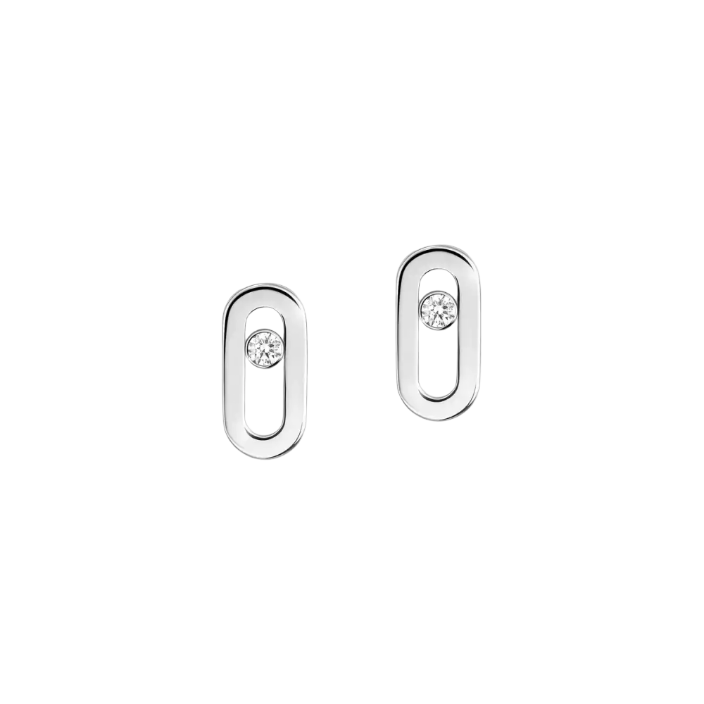 Puces Move Uno Or Boucles d'oreilles Diamant Or Blanc