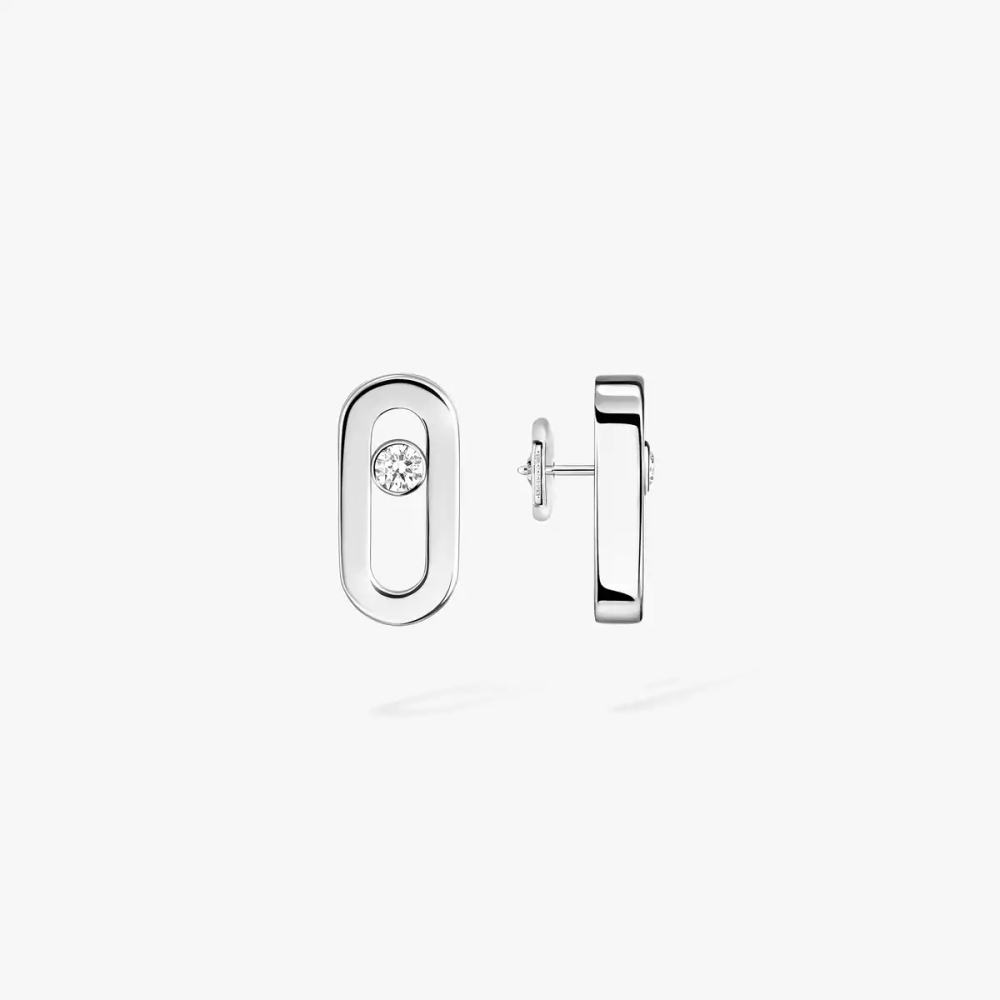 Gold Move Uno Stud Earrings White Gold Diamond Earrings