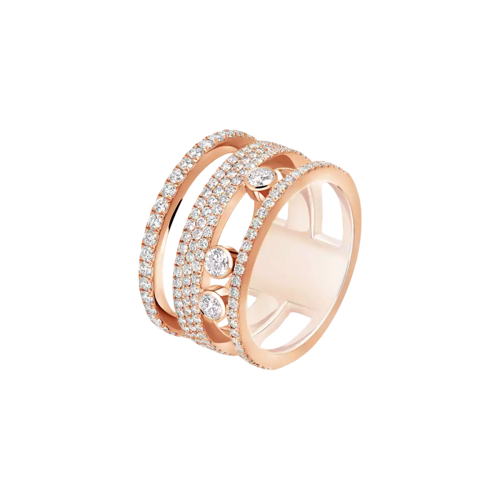 Move Romane GM Pavée Bague Diamant Or Rose