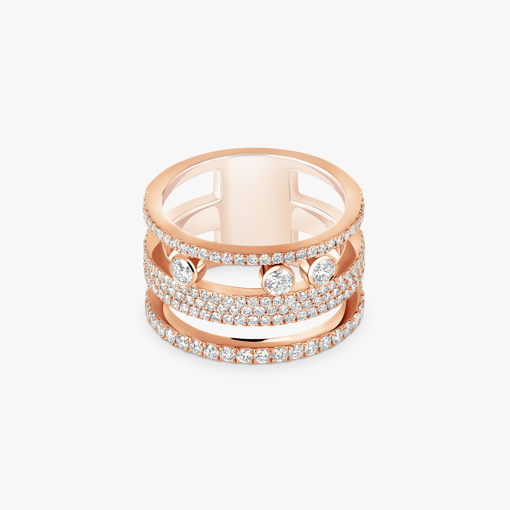 Move Romane GM Pavée Bague Diamant Or Rose