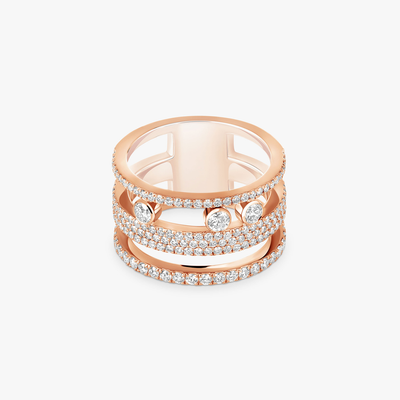Move Romane GM Pavée Bague Diamant Or Rose