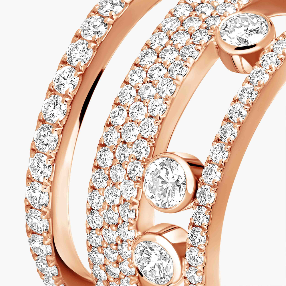 Move Romane GM Pavée Bague Diamant Or Rose