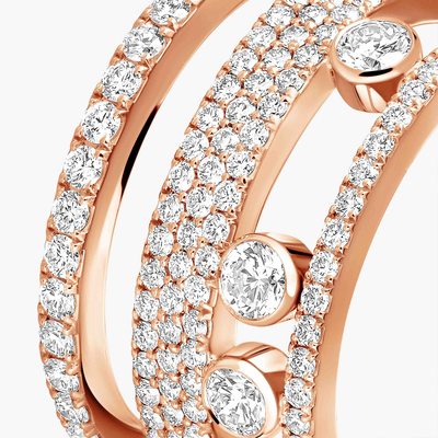 Move Romane GM Pavée Bague Diamant Or Rose