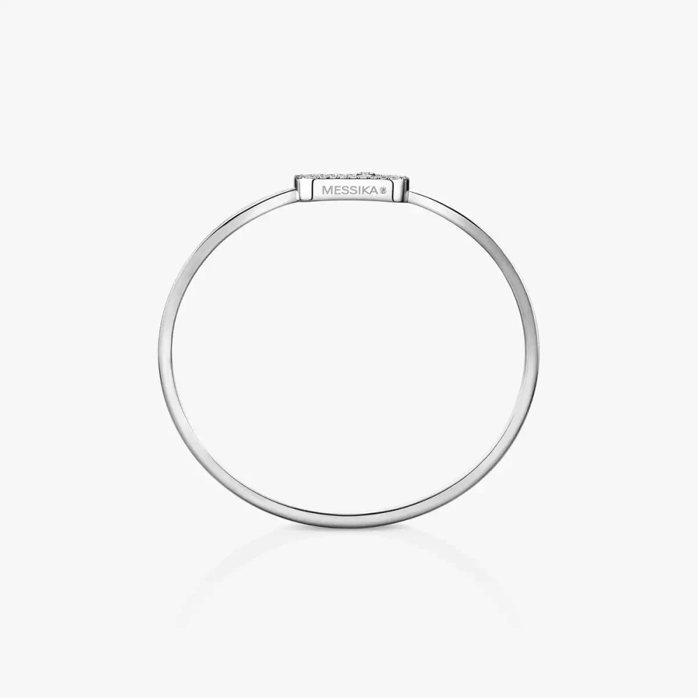 Jonc Flex Move Uno Pavé MM Bracelet Diamant Or Blanc