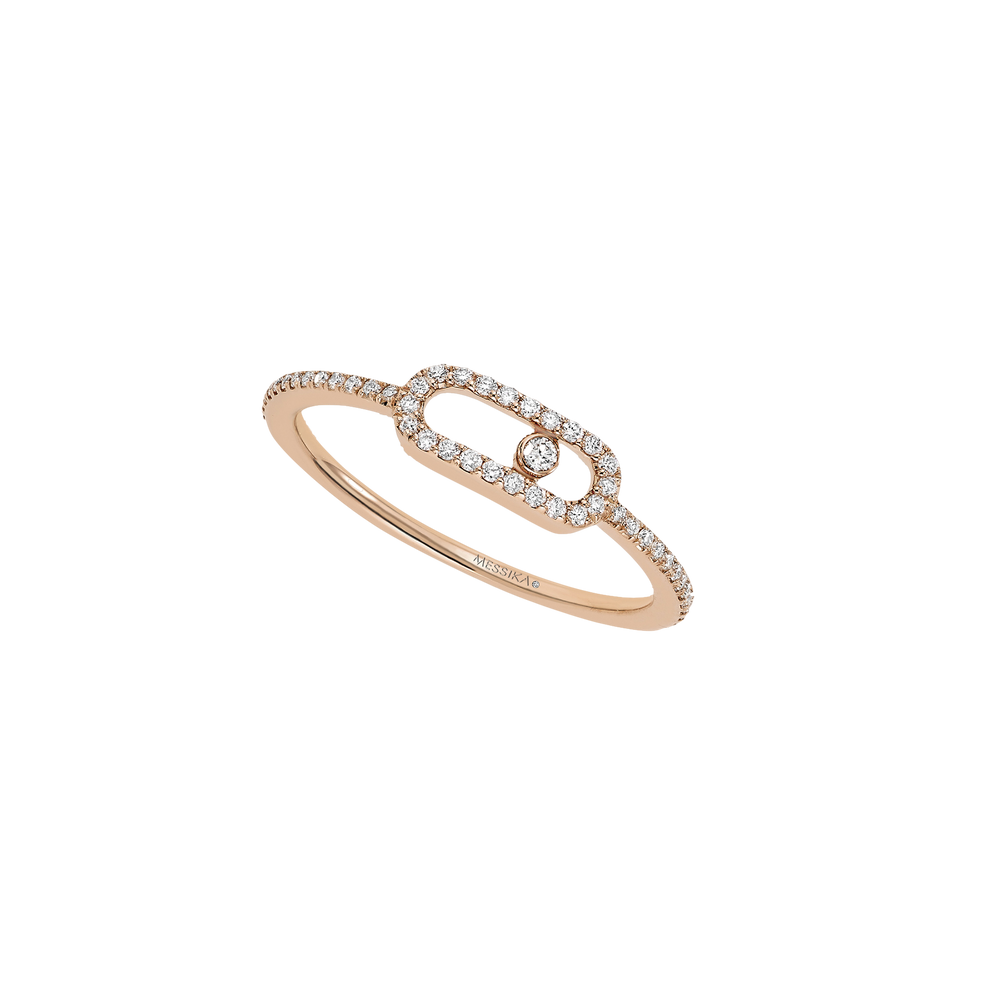 Move Uno Pavé Pink Gold Diamond Ring