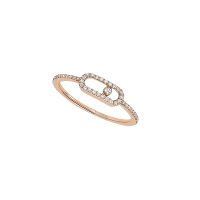 Move Uno Pavé Pink Gold Diamond Ring