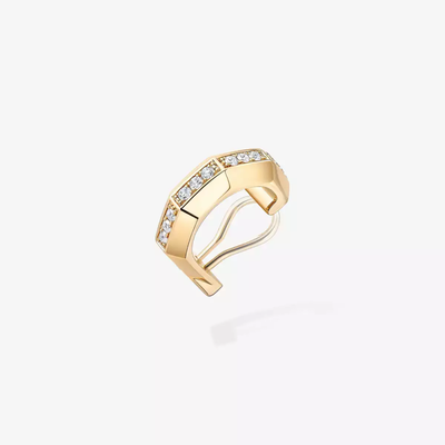 Mono clip haut pavé Moderniste Boucles d'oreilles Diamant Or Jaune