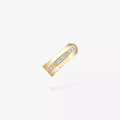 Mono clip haut pavé Moderniste Boucles d'oreilles Diamant Or Jaune