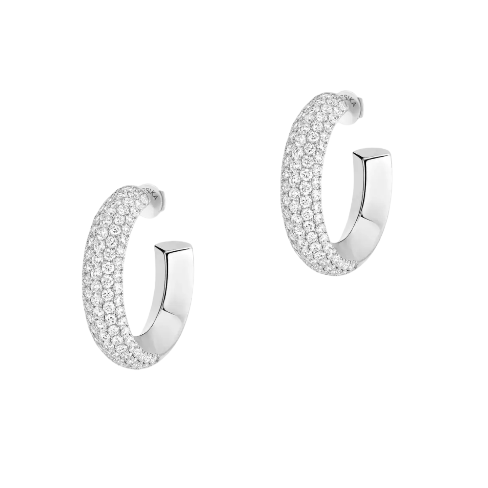 Divine Enigma SM hoop earrings White Gold Diamond Earrings
