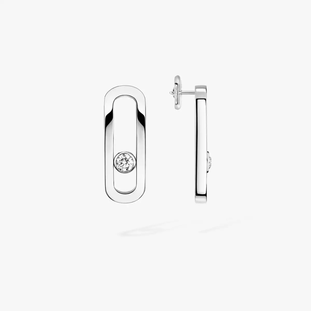 Move Uno White Gold Diamond Earrings