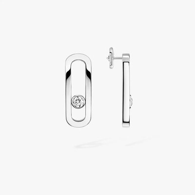 Move Uno White Gold Diamond Earrings
