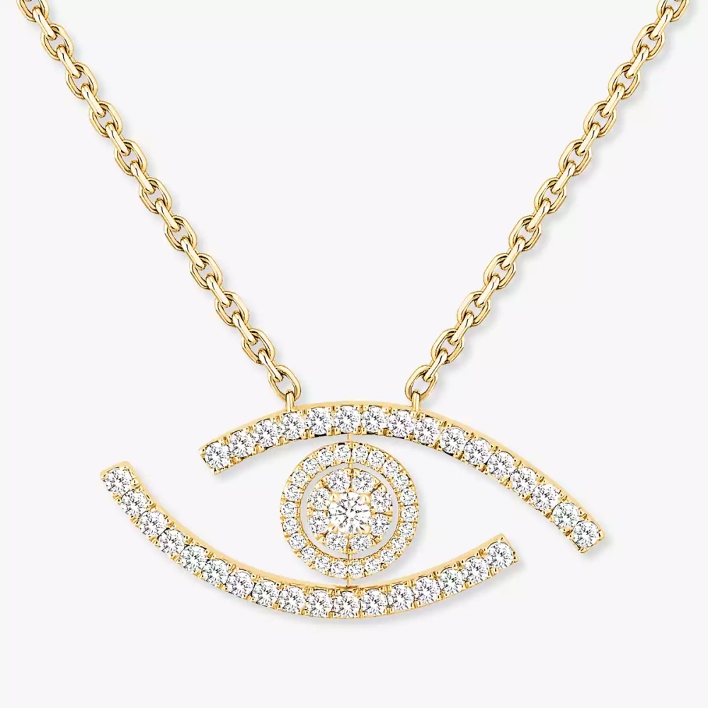 Sautoir Lucky Eye Pavé Collier Diamant Or Jaune