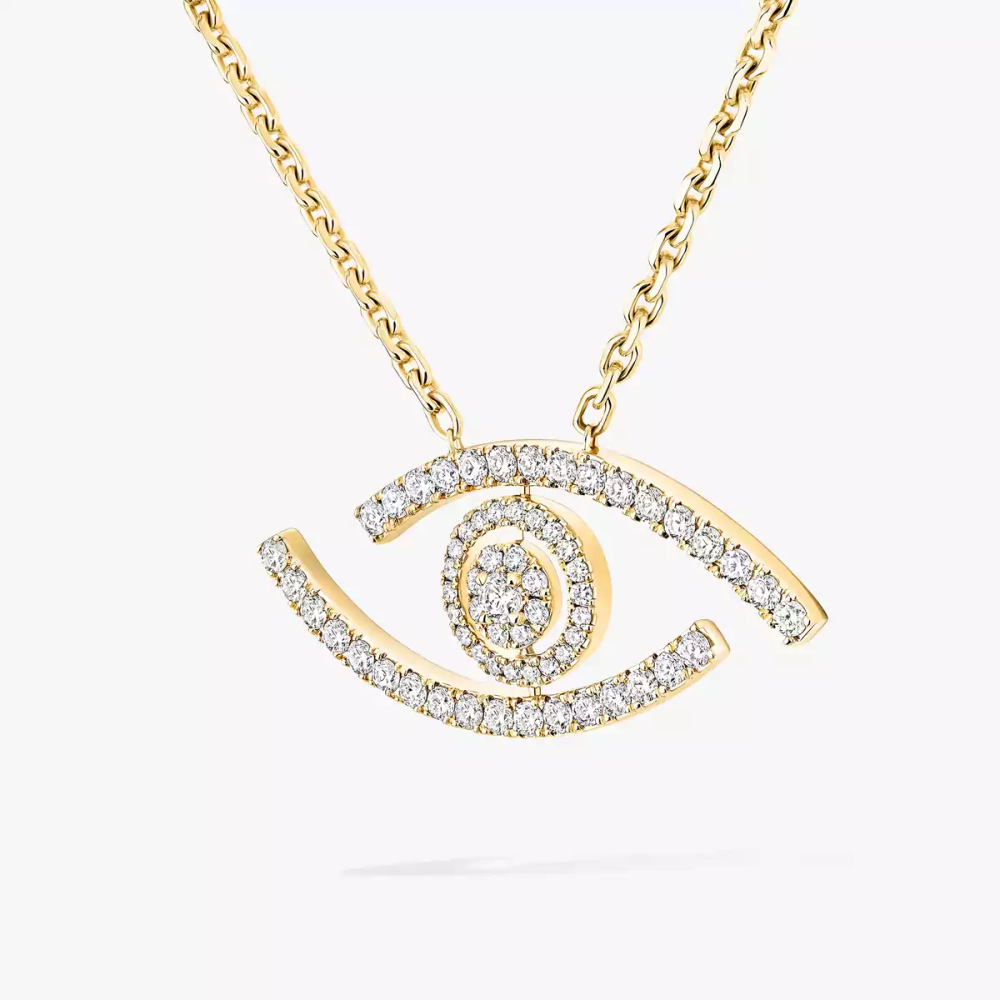 Sautoir Lucky Eye Pavé Collier Diamant Or Jaune