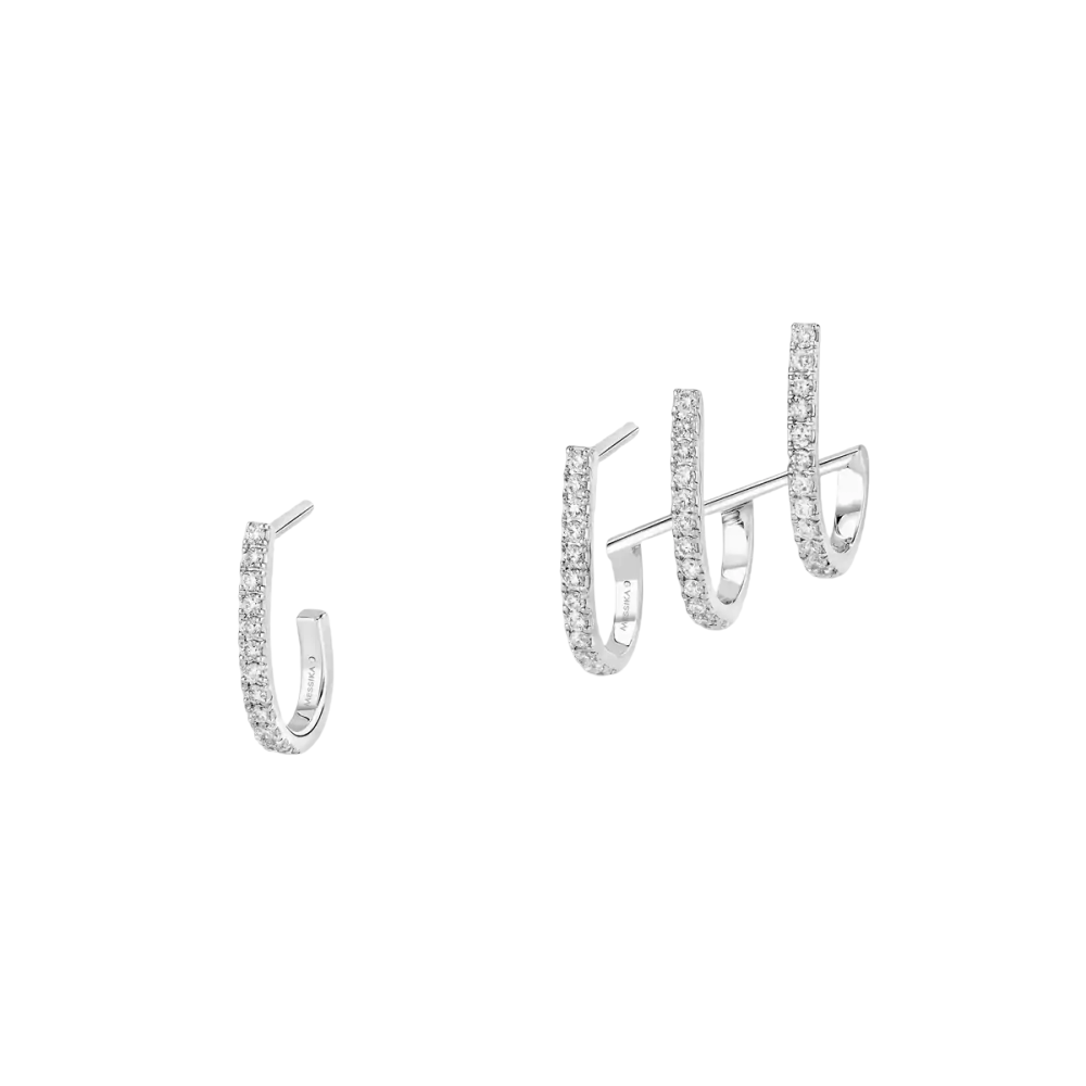 Multi-Créoles Gatsby White Gold Diamond Earrings