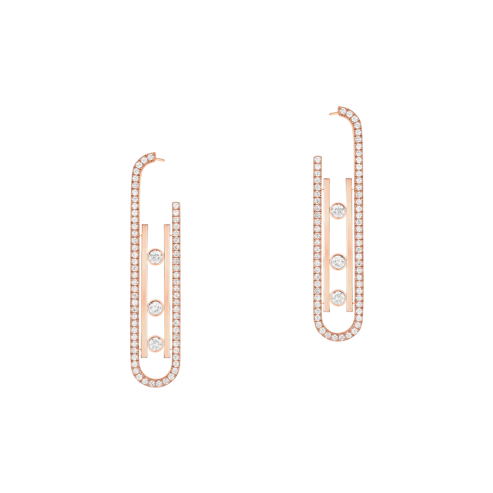Boucles d'oreilles Move 10th SM Pink Gold Diamond Earrings