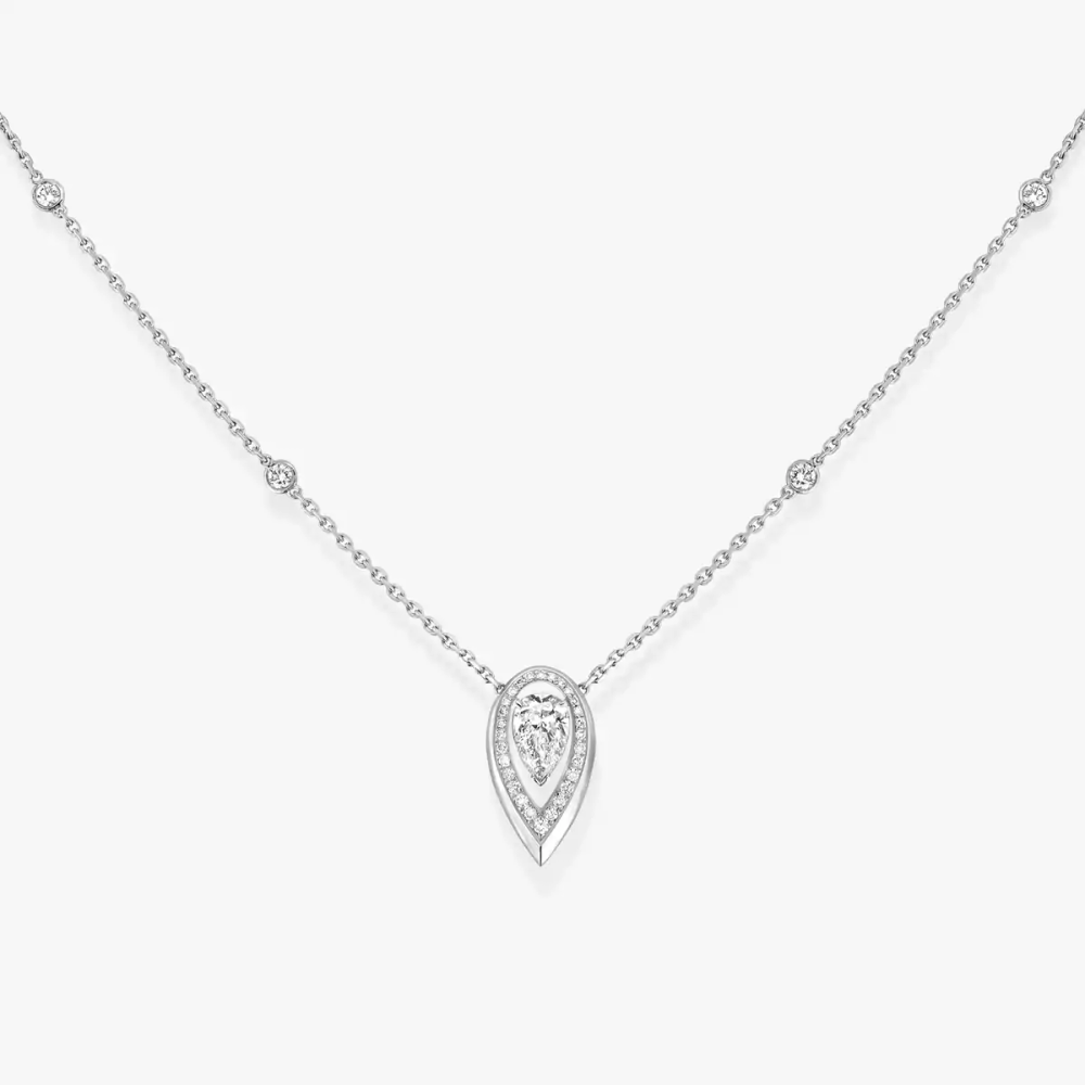 Fiery 0,25ct Collier Diamant Or Blanc