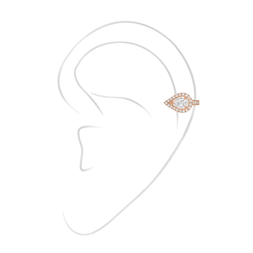 Mono clip Haut My Twin Diamant Poire 0,15ct Boucles d'oreilles Diamant Or Rose