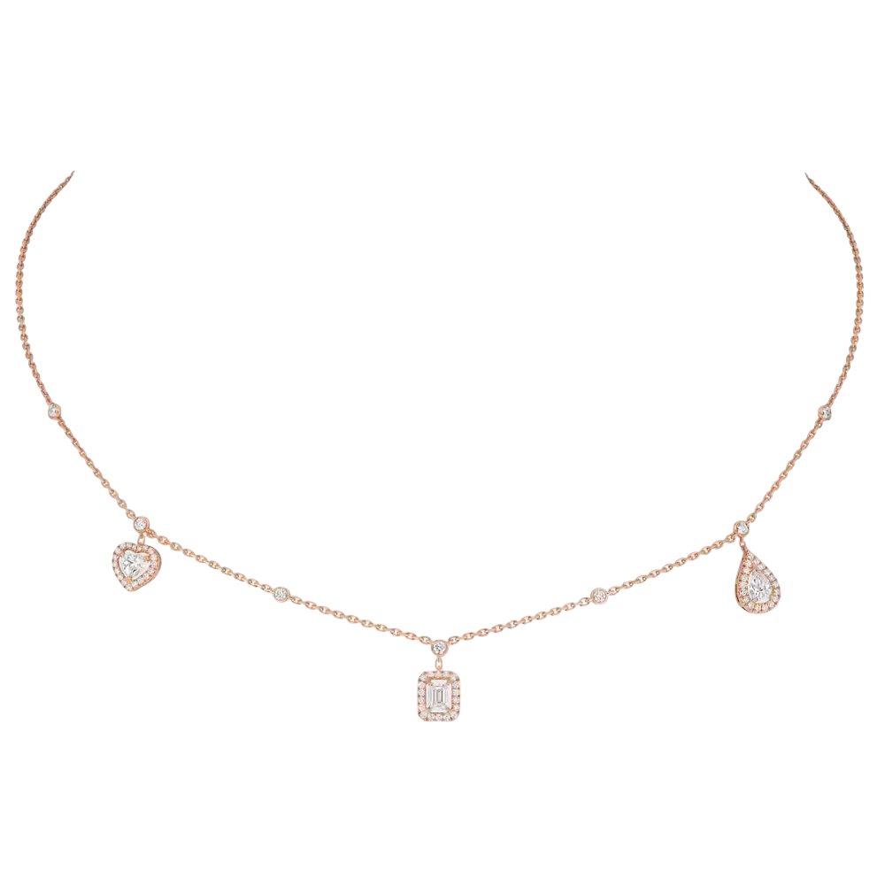 My Twin Trio 3x0,15ct Collier Diamant Or Rose