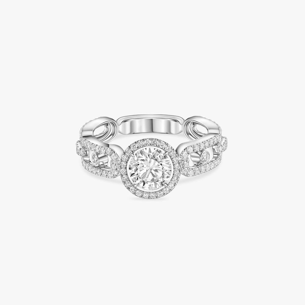 Bague Diamant Or Blanc Solitaire Move Link 0,70ct