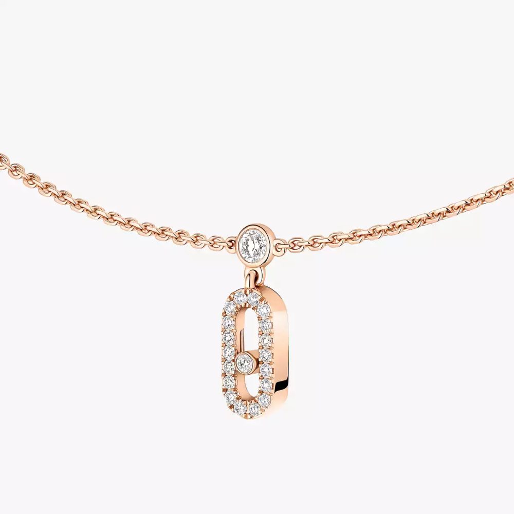 Choker Move Uno Pampille Pavé Collier Diamant Or Rose