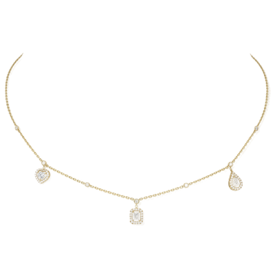 My Twin Trio 3 x 0.15 ct Yellow Gold Diamond Necklace