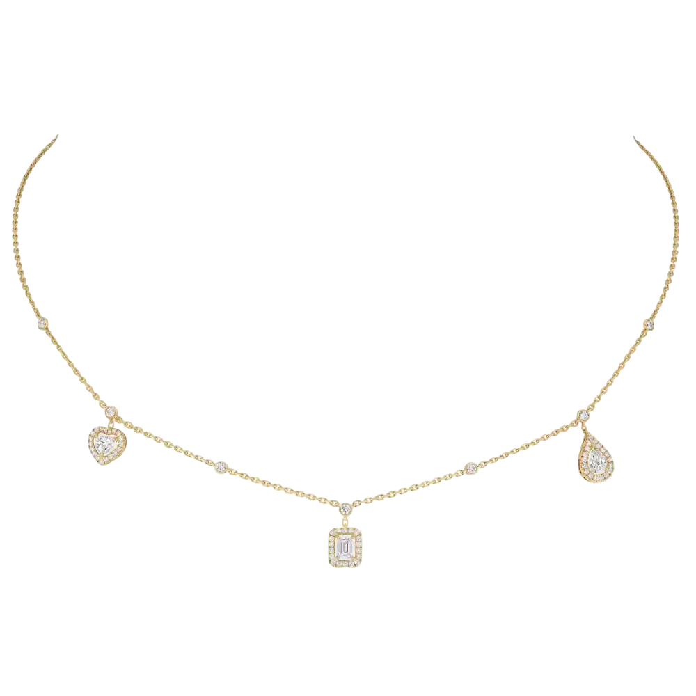 My Twin Trio 3x0,15ct Collier Diamant Or Jaune
