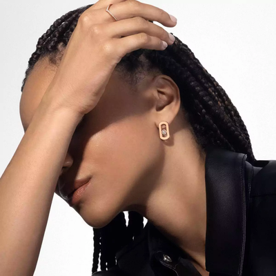 So Move Pink Gold Diamond Earrings