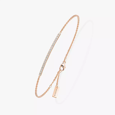 Gatsby Barrette Bracelet Diamant Or Rose