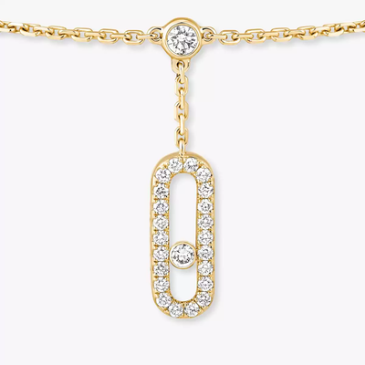 Move Uno Ankle Bracelet Pavé Yellow Gold Diamond Bracelet